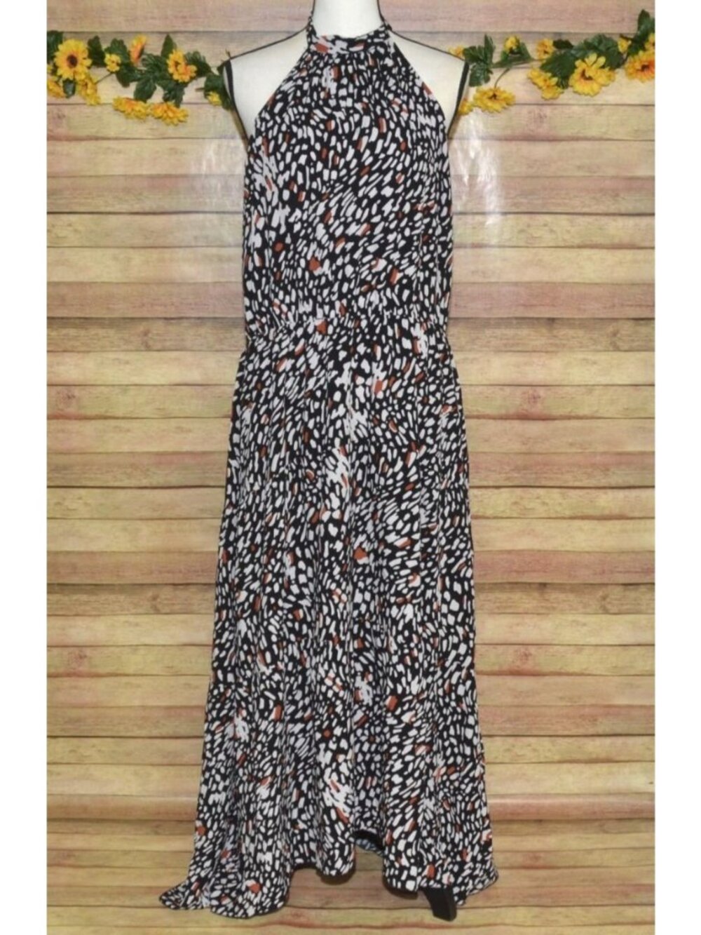 PRETTYGARDEN Women’s Halter Neck Maxi Dress Casual Sleeveless Backless Sundress